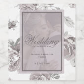 Roze roos, aangepast huwelijkskoppel wijn etiket (Enkel label)