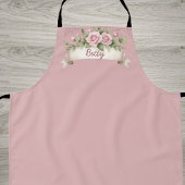 Roze Roos Aangepaste Naam Schort
