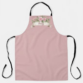 Roze Roos Aangepaste Naam Schort (Voorkant)