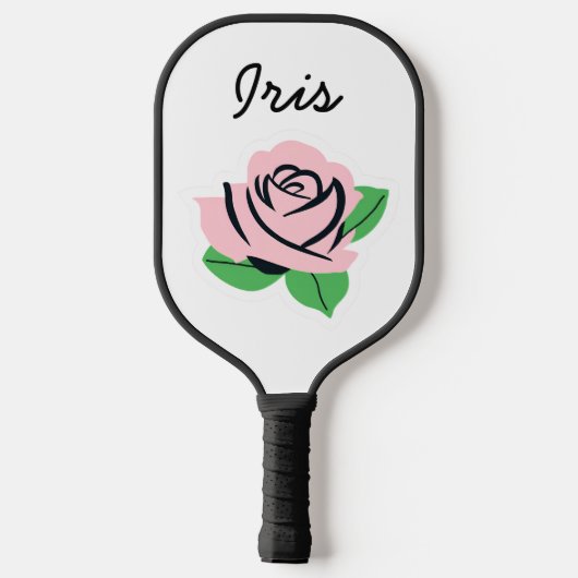 Roze Roos Aanpasbare Naam Pickleball Paddle (Achterkant)