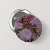 Roze roos accessoires ronde button 5,7 cm (Voorkant /achterkant)