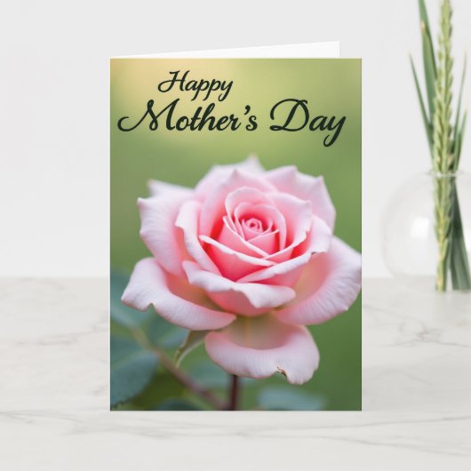 Roze Roos Affectie Kaart (Voorkant)