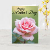 Roze Roos Affectie Kaart (Gele Bloem)