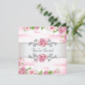 Roze roos All occasion-feestje Kaart (Staand voorkant)