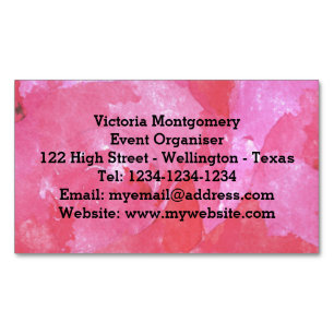 Roze Roos Aquarel Magnetisch Visitekaartje