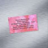 Roze Roos Aquarel Magnetisch Visitekaartje (Voorbeeld)