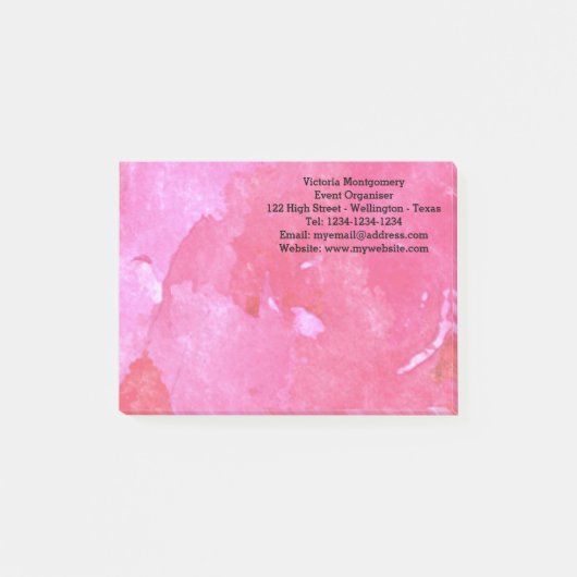 Roze Roos Aquarel Post-it® Notes (Voorkant)