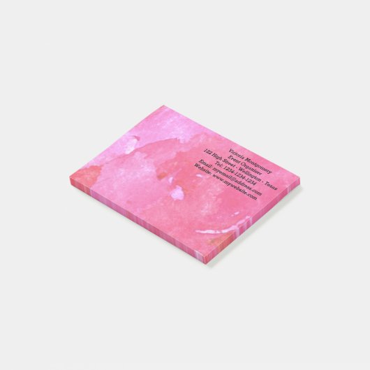 Roze Roos Aquarel Post-it® Notes (Schuin)