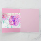 Roze Roos Aquarel Sering Rozen Bloem Bloemstuk Kaart (Binnen)