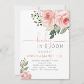 Roze Roos Baby in Bloom Shower  Kaart (Voorkant)
