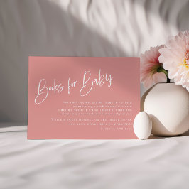 Roze/Roos Baby shower Boeken voor Baby Kaart