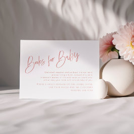 Roze/Roos Baby shower Boeken voor Baby Kaart