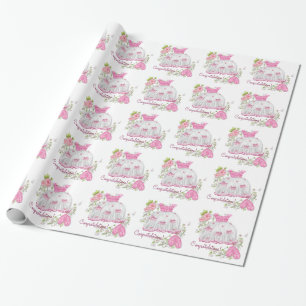 Roze Roos Baby Shower Cadeaupapier