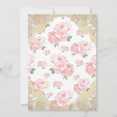  Roze Roos Baby shower Uitnodiging (Achterkant)