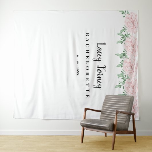 Roze Roos Bachelorette Feest Foto Achtergrond Wandkleed (In Situ (horizontaal))