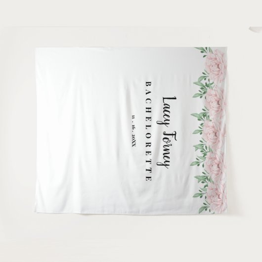 Roze Roos Bachelorette Feest Foto Achtergrond Wandkleed (Voorkant (horizontaal))