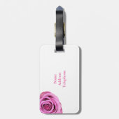 Roze Roos Bagage Label (Achterkant verticaal)