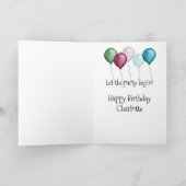 roze roos | Ballonnen in verjaardagsballon Kaart (Binnen)