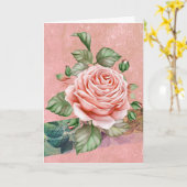 roze roos | Ballonnen in verjaardagsballon Kaart (Gele Bloem)