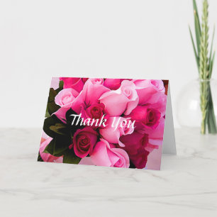 Roze Roos Bedankbriefjes Bedankkaart