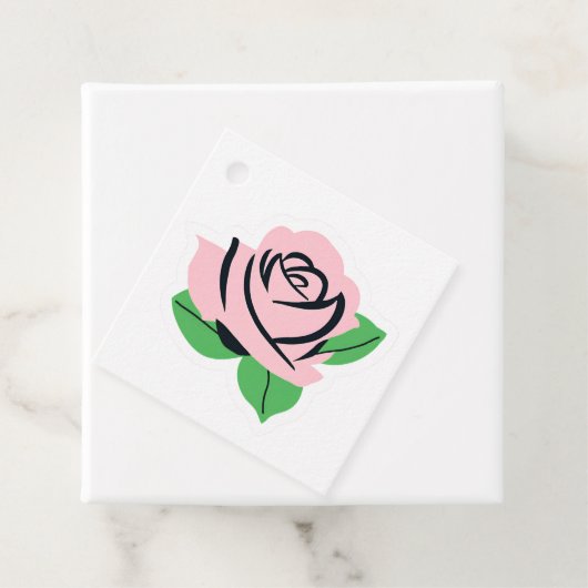 Roze Roos Bedankjes Labels (In situ)