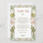 Roze Roos bedankkaart Art Nouveau Mucha Kaart (Voorkant)