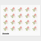 roze roos Bedankt bloem Vierkante Sticker (Vel)