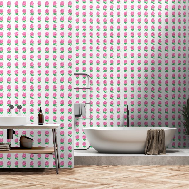 Roze Roos  Behang (Badkamer)