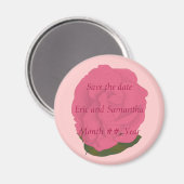 Roze Roos, Bewaar de datum bruiloft magneten (Voorkant / Achterkant)