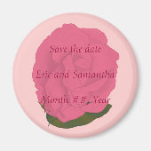 Roze Roos, Bewaar de datum bruiloft magneten (Voorkant)
