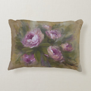Roze roos binnen/buiten accent kussen
