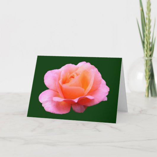 Roze Roos - Blauw Kaart (Voorkant)