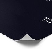 Roze Roos blauw vintage huwelijksceremonieprogramm Poster (Hoek)