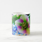 Roze Roos blauwe glazen bol Koffiemok (Center)