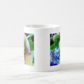 Roze Roos blauwe glazen bol Koffiemok (Center)