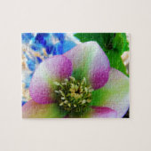 Roze Roos blauwe glazen bol Legpuzzel (Horizontaal)