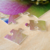 Roze Roos blauwe glazen bol Legpuzzel (Zijkant)