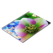 Roze Roos blauwe glazen bol Notitieboek (Linkerzijde)