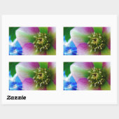Roze Roos blauwe glazen bol Rechthoekige Sticker (Vel)