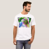 Roze Roos blauwe glazen bol T-shirt (Voorkant volledig)