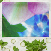 Roze Roos blauwe glazen bol Theedoek (Gevouwen)