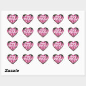 Roze  Roos Bloedfloreel Happy Birthday Hart Sticker (Vel)