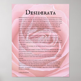 Roze Roos Bloei Desiderata Gedicht Poster