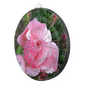 roze roos bloeiend dartbord (Voorkant Rechts)