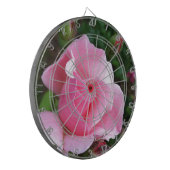 roze roos bloeiend dartbord (Voorkant Links)