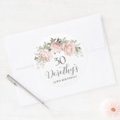 Roze Roos Bloem 30e Verjaardag Ronde Sticker (Envelop)