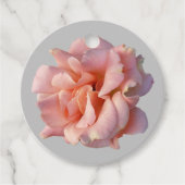 roze roos bloem bedankjes labels (Voorkant)