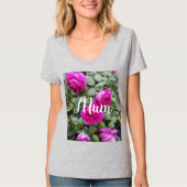 Roze Roos Bloem Birthday Mum T-Shi T-shirt (Voorkant)