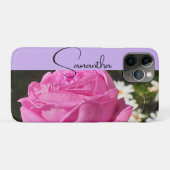 Roze Roos Bloem Bloem Foto Meisjes Naam Case-Mate iPhone Case (Achterkant (horizontaal))