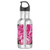 Roze Roos Bloem bloem Fotomeisjes Naam Waterfles (Achterkant)